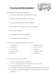 English Worksheet: The Elves and the Shoemaker