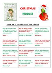 24 Christmas riddles (or memory game)