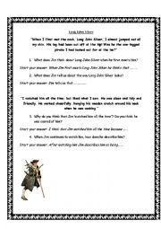 English Worksheet: Treasure Island - Long John Silver Comprehension