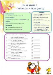 English Worksheet: Past Simple - regular verbs (part 2)