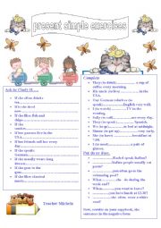 English Worksheet: Present simple exercises