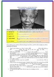 English Worksheet: Nelson Mandela (Interview Extract 2000) (Listening Comprehension) [Mp3 Link inside the doc]