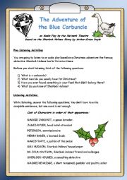 English Worksheet: The Adventure of the Blue Carbuncle - Listening Comprehension