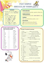 Past Simple - irregular verbs (part 1)