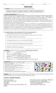 English Worksheet: english exam