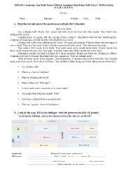 English Worksheet: A1 reading comprehension and grammar -simple presnet& present continius