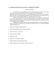 English Worksheet: reading text