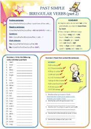 English Worksheet: Past Simple - irregular verbs (part 2)