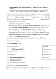 English Worksheet: END OF FIRST TERM TEST 7 TH FORM