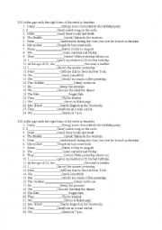 irregular verbs exercise