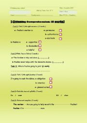 mid of term test n1 9 th  form 2013