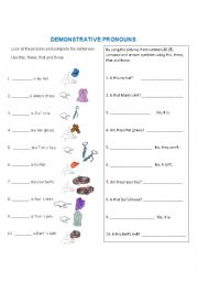 English Worksheet: Demonstrative pronouns