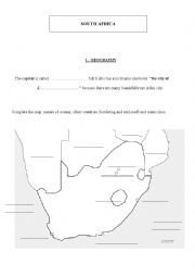 English Worksheet: South Africa Webquest