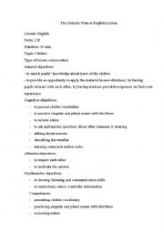 English Worksheet: lesson plan