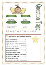 English Worksheet: Question tags