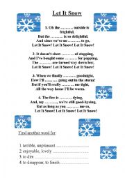 English Worksheet: Let it snow, Christmas song