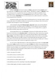 English Worksheet: coffee