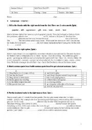 English Worksheet: Mid term test n2