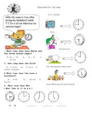 English Worksheet: exam about times