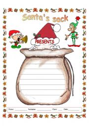 English Worksheet: Santas sack