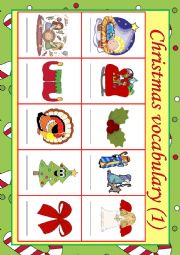 English Worksheet: Christmas vocabulary (1/3)