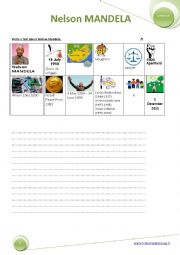 English Worksheet: Writing a biography: Nelson MANDELA