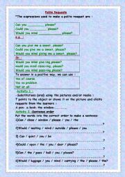 English Worksheet: Polite Requests Expressions