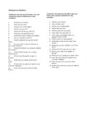 English Worksheet: open dialogue