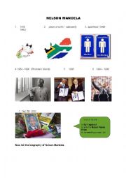 English Worksheet: nelson mandelas short biography