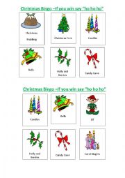 English Worksheet: Christmas Bingo: 5 additional bingo cards