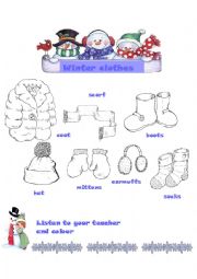 English Worksheet: Winter clothes