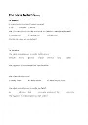 English Worksheet: The Social Network Worksheet