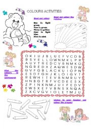 colours activities worksheet