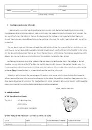 English Worksheet: end of term test 1 /1st form