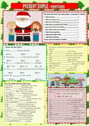 English Worksheet: PRESENT SIMPLE EXERCISES 