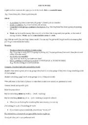 English Worksheet: Job/work/career