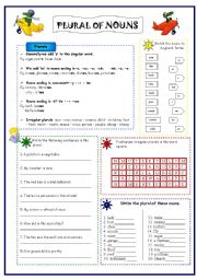 English Worksheet: Plural of nouns