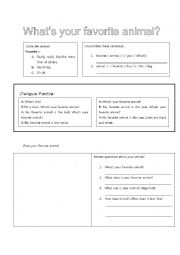 English Worksheet: Favorite Animal