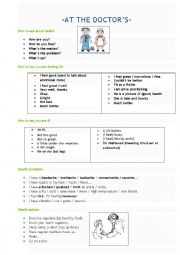 English Worksheet: At the doctors