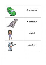 English Worksheet: Memory Game toys