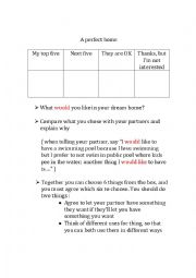 English Worksheet: a perfect home
