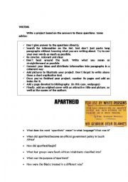 English Worksheet: Project on Mandela and the Apartheid - Rosa Parks