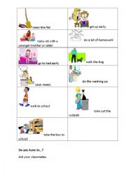 English Worksheet: Do you have to...? 