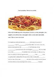 English Worksheet: Food vocabulary: What we usually eat
