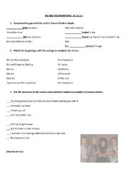 English Worksheet: We are the champions - Queen (Present Perfect)