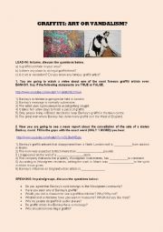 English Worksheet: BANKSY AND GRAFFITI