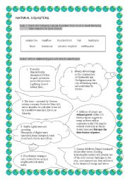 English Worksheet: Natural disasters