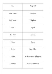 English Worksheet: In the town vocabulary 