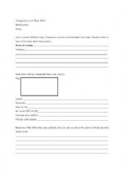 English Worksheet: Geography Fact Skills