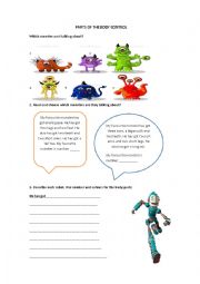 English Worksheet: Parts of the body training